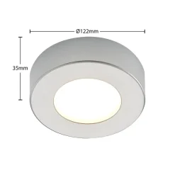 Prios LED-loftlampe Edwina, sølv, 12 cm, sæt med 2 stk