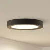 Prios LED-loftlampe Edwina, sort, 25 cm, CCT, IP44