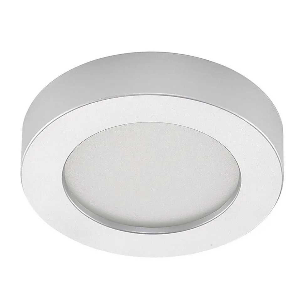 Prios LED-loftlampe Edwina, sølv, 18 cm, sæt med 10 stk