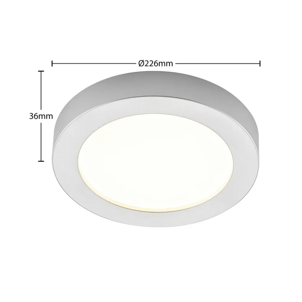 Prios LED-loftlampe Edwina, sølv, 23 cm, sæt med 3 stk