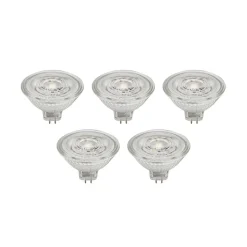 Prios LED-reflektor GU5.3 4.3W 345lm 36° klar 827 sæt med 5 stk