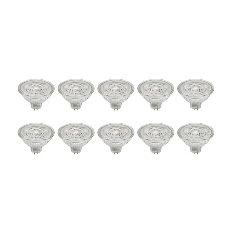 Prios LED-reflektor GU5.3 4.3W 345lm 36° klar 830 sæt med 10 stk
