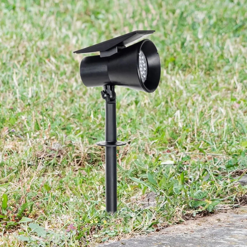 Prios LED-solspot Birko, højde 56 cm, sort, jordspyd