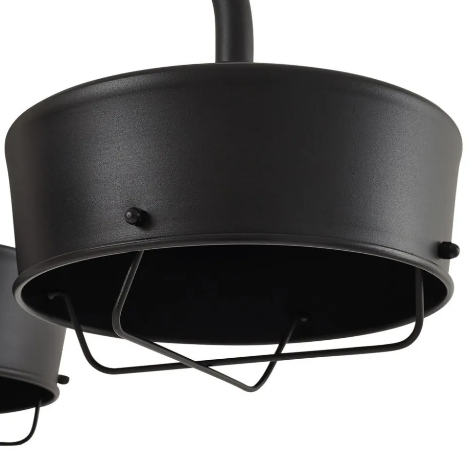 Prios LED-udendørslampe Thorus, 204 cm, sort, 3 lyskilder, IP44