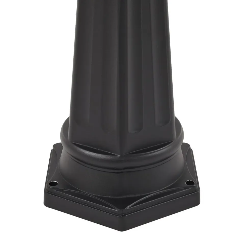 Prios LED-udendørslampe Thorus, 204 cm, sort, 3 lyskilder, IP44