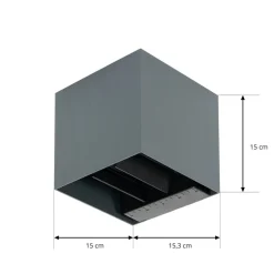 Prios LED-væglampe med solceller Lius, højde 15 cm, bevægelsessensor