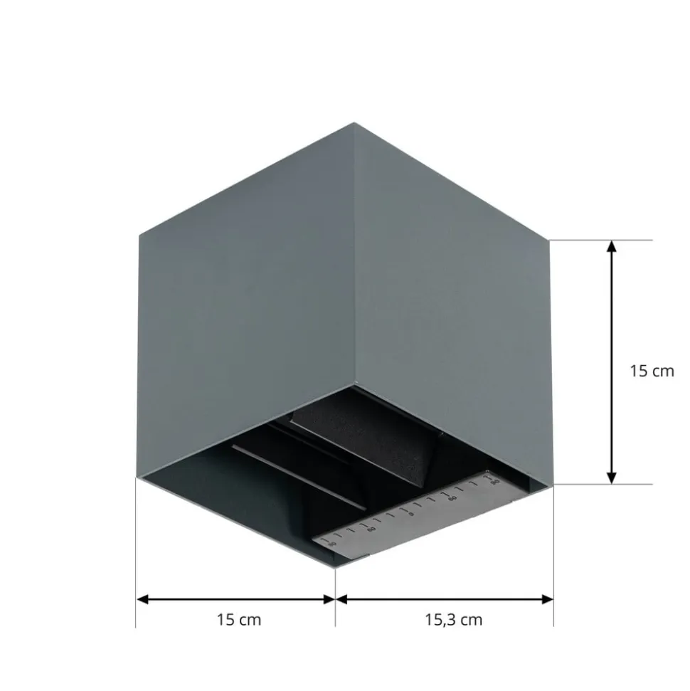 Prios LED-væglampe med solceller Lius, højde 15 cm, bevægelsessensor