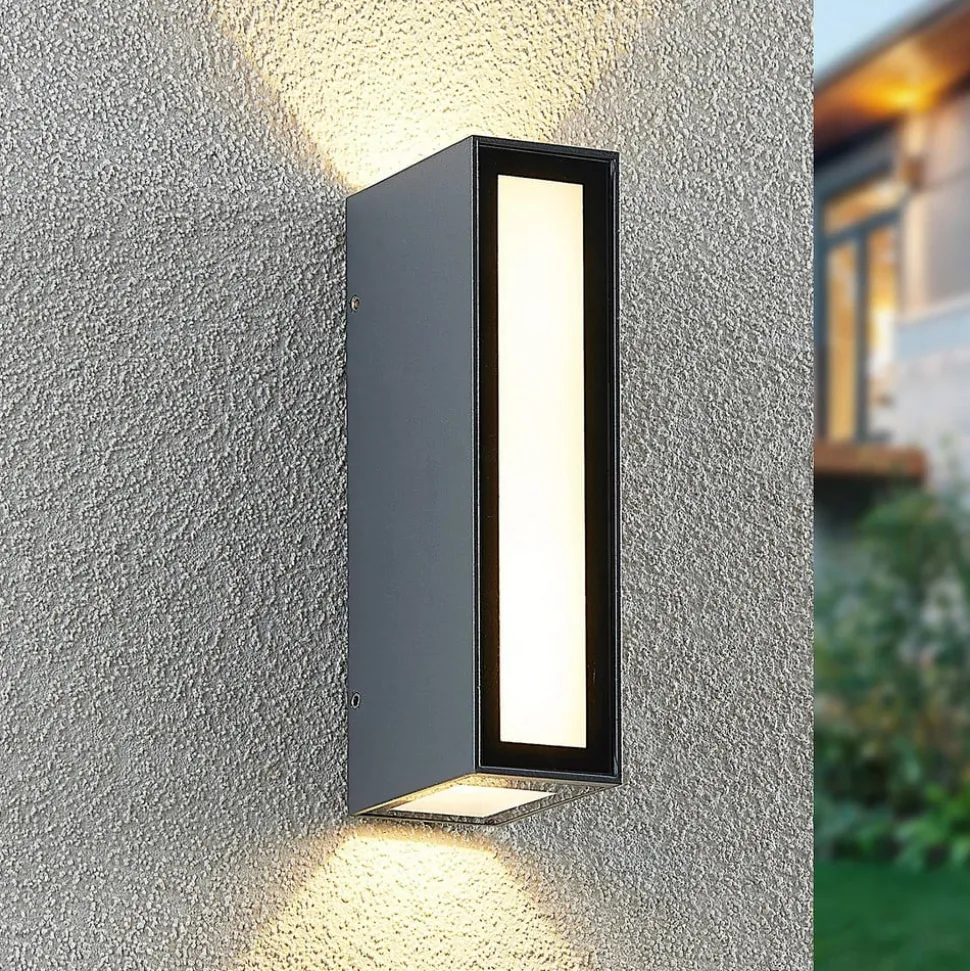 Prios Loriava LED udendørs væglampe i mørkegrå