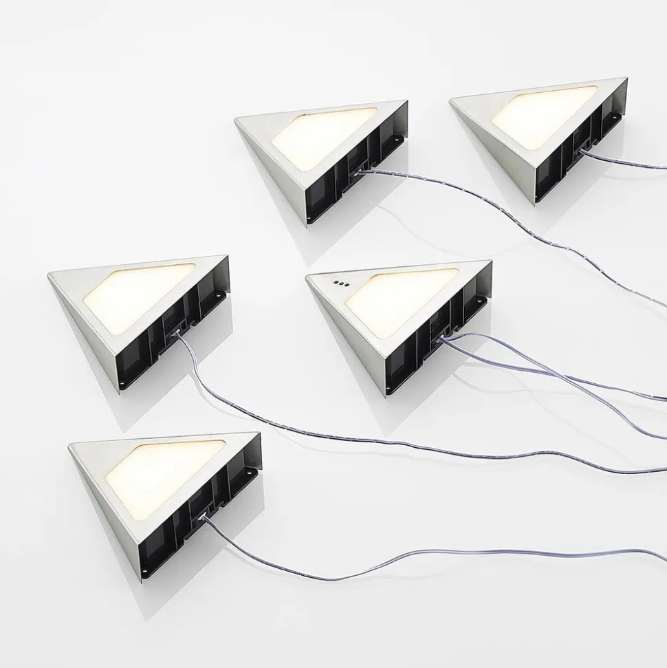 Prios Odia LED-underskabsbelysning, stål, 5 lyskilder.