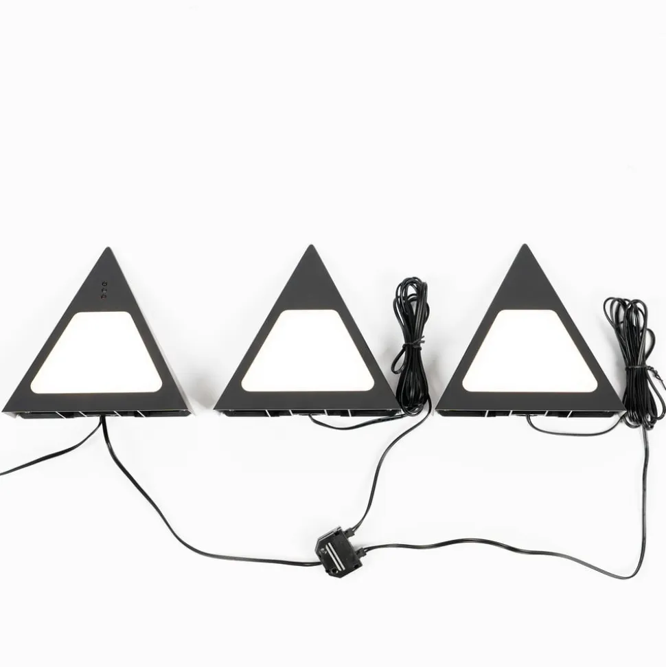 Prios Odia LED-underskabsbelysning, sort, 3 stk