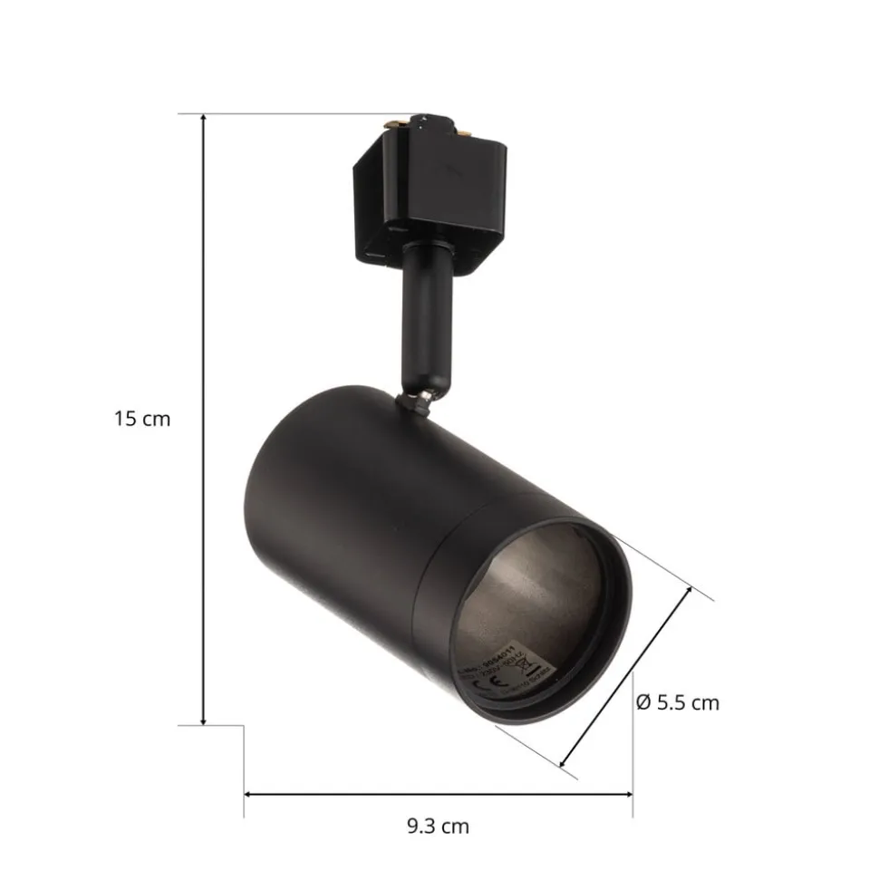 Prios skinnespot Jorell, sort, 1 lyskilde, GU10, metal