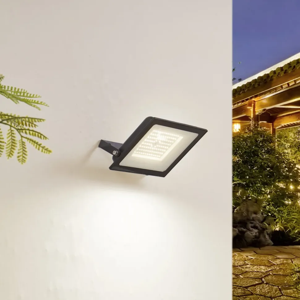 Prios udendørs LED-spot Maikel, 100W, 8000lm, metal
