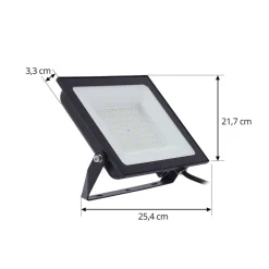 Prios udendørs LED-spot Maikel, 100W, 8000lm, metal
