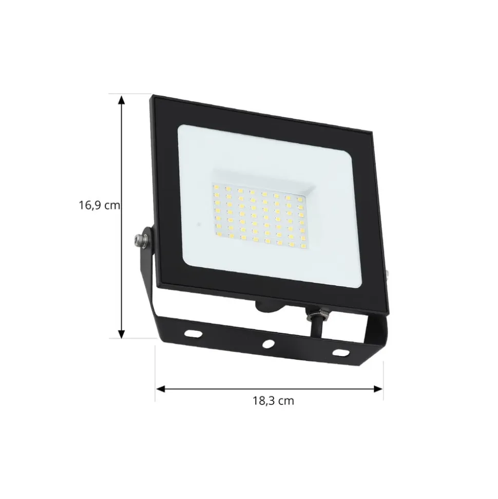 Prios udendørs LED-spot Maikel, 50W, 4000lm, metal