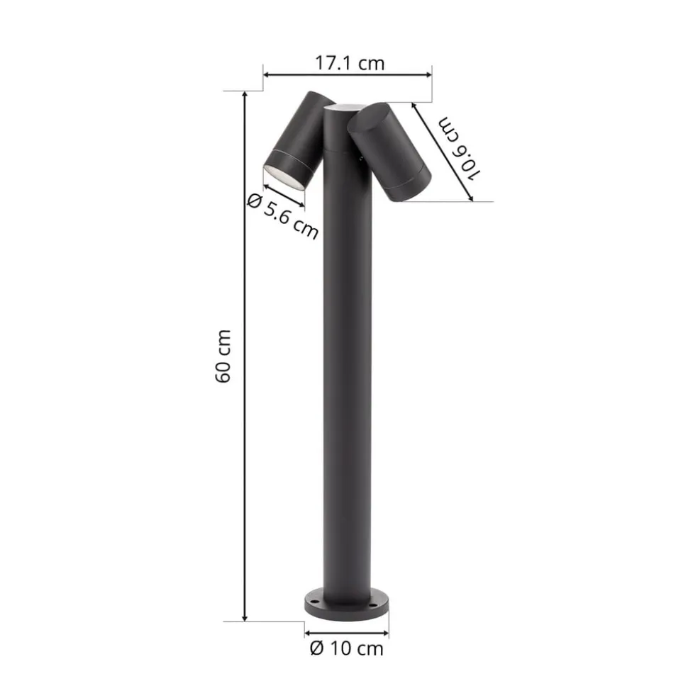 Prios vejlampe Tulimar, 2 lyskilder, 60 cm, metal, IP65