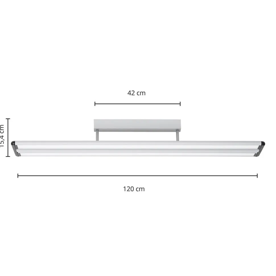 Prios Yuela LED-loftlampe, DALI, 120 cm, hvid