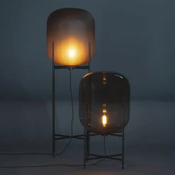 pulpo gulvlampe Oda Big, røggrå ætset/sort, 140 cm