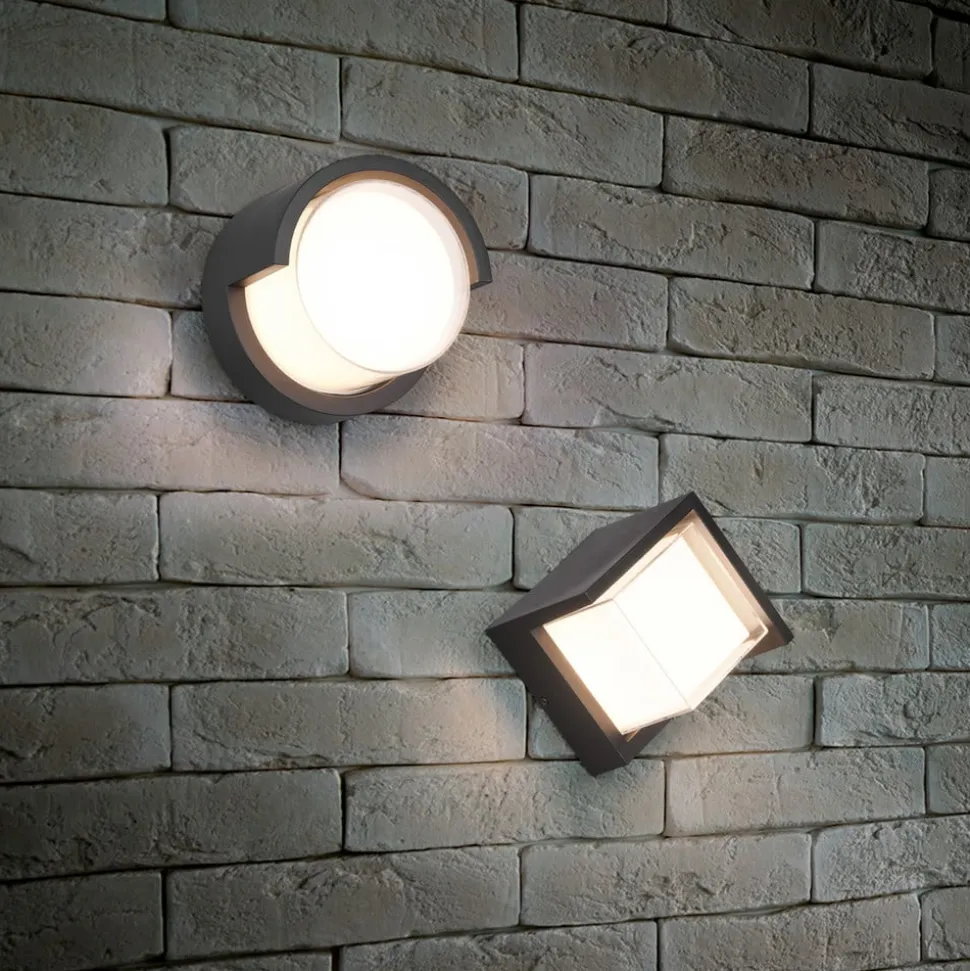Puno udendørs LED-væglampe, IP54, rund