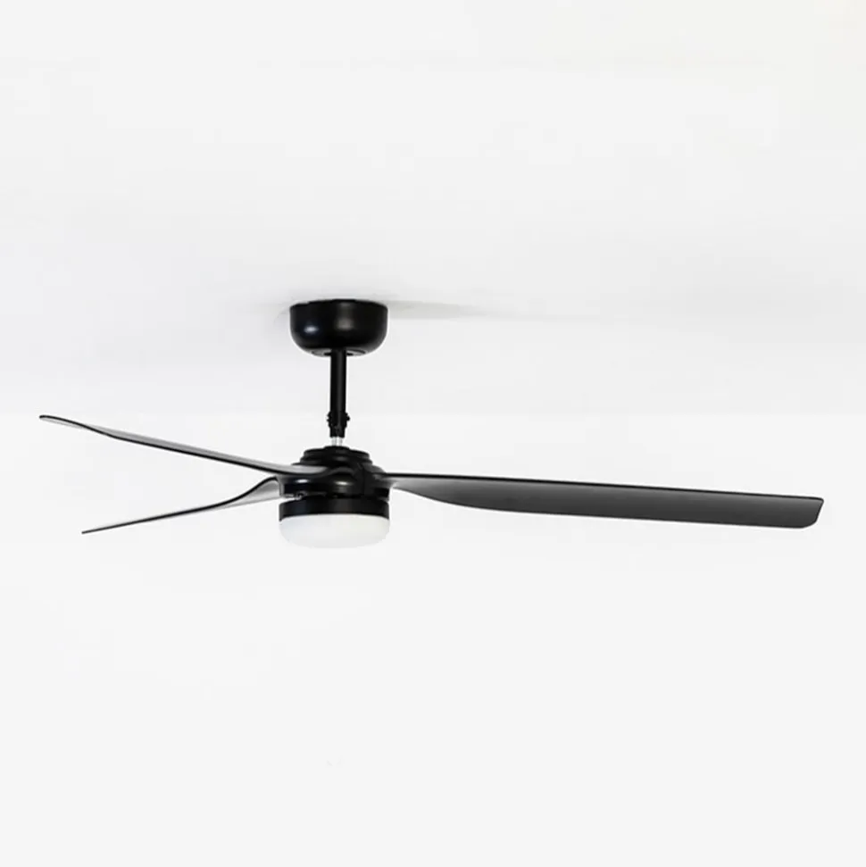 Punt M loftventilator, DC, LED-lampe, sort