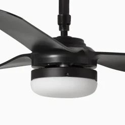 Punt M loftventilator, DC, LED-lampe, sort