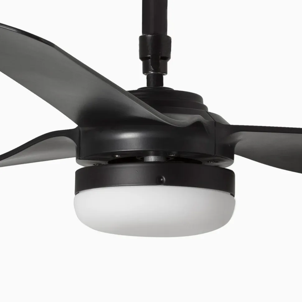 Punt M loftventilator, DC, LED-lampe, sort