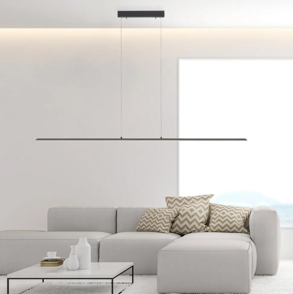 PURE LED hængelampe Lite, antracit, 160 cm, CCT, dæmpbar
