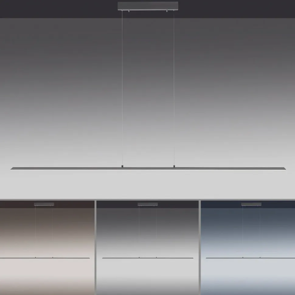 PURE LED hængelampe Lite, antracit, 160 cm, CCT, dæmpbar