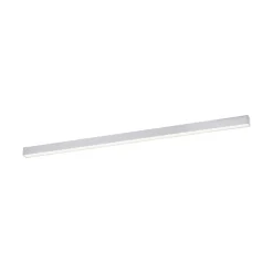 PURE LED-loftlampe Lines, 110 cm, sølv, CCT, fjernbetjening