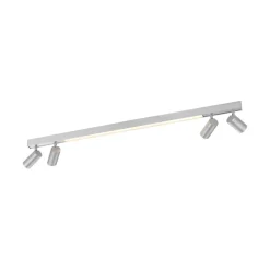 PURE LED-loftlampe Lines, 120 cm, sølv, fjernbetjening