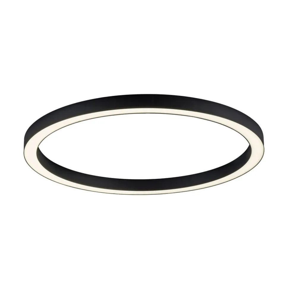 PURE LED-loftlampe Lines, Ø 70 cm, antracit, CCT, fjernbetjening