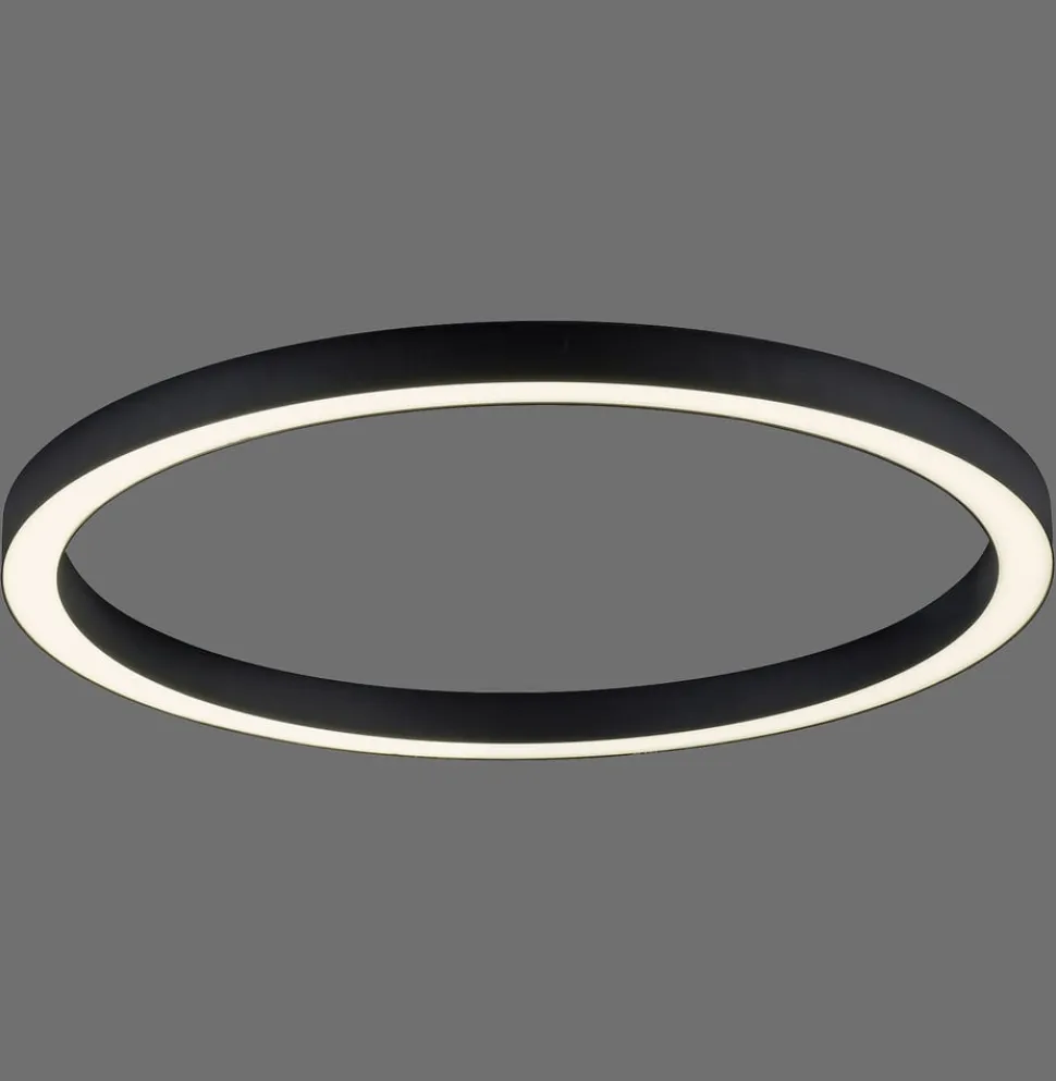 PURE LED-loftlampe Lines, Ø 70 cm, antracit, CCT, fjernbetjening