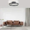 PURE LED-loftlampe Loop, grå, metal, Ø 60 cm, CCT