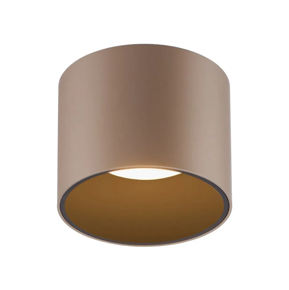 PURE LED-loftlampe til badeværelset Point, bronzefarvet, Ø 18 cm, IP44