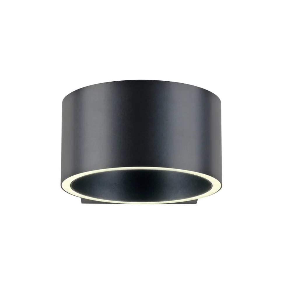 PURE LED-væglampe Clipse, grå, aluminium, Ø 15 cm