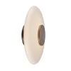 PURE LED-væglampe Vitrum, brun/opalglas/aluminium Ø 22 cm