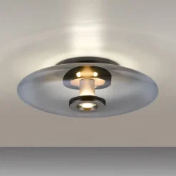 PURE Vitrum LED loftlampe, grå, glas/aluminium, Ø 45 cm