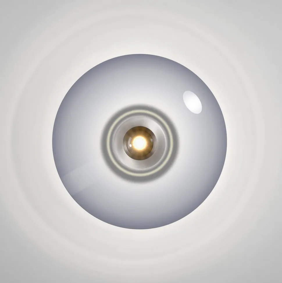 PURE Vitrum LED loftlampe, grå, glas/aluminium, Ø 45 cm