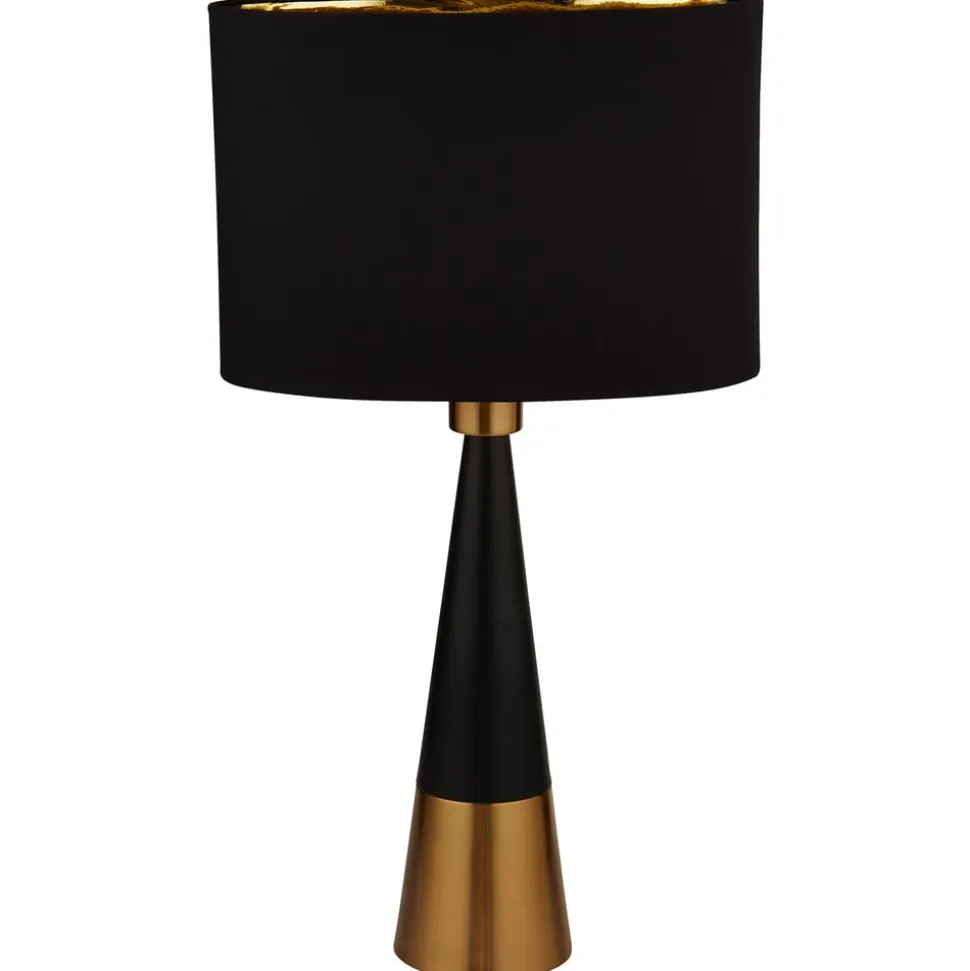 Pyramid bordlampe, sort, kobber