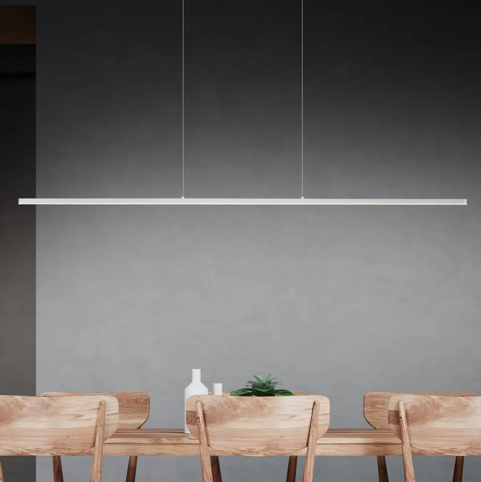 Quitani LED-pendel Margita, længde 118 cm, sølv