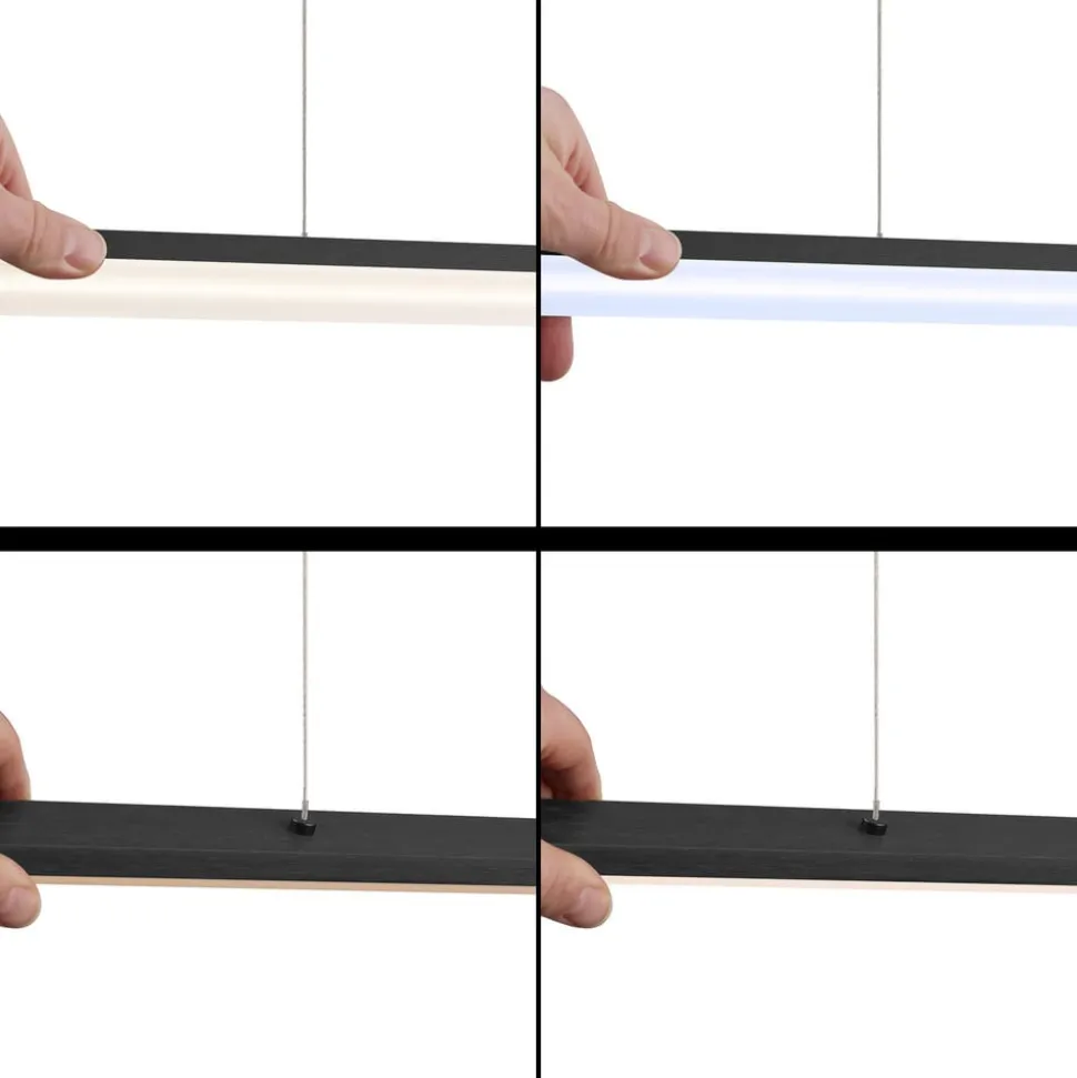 Quitani LED-pendel Margita, længde 148 cm, sort