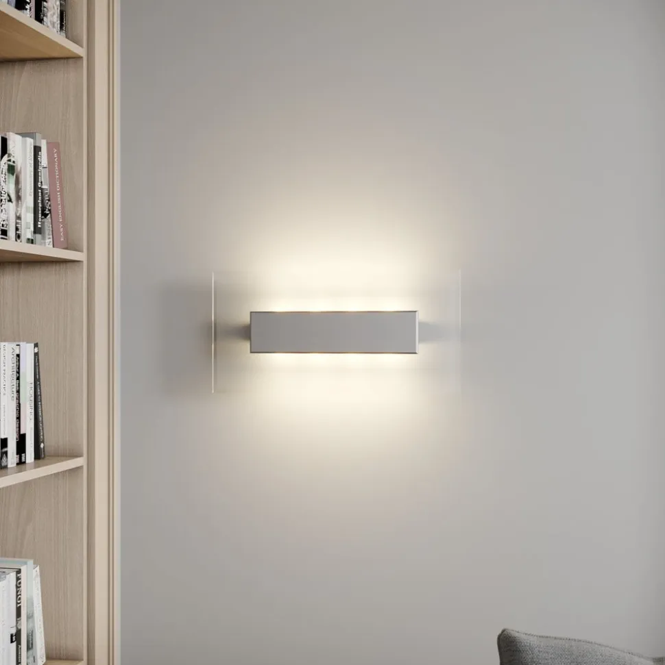 Quitani LED-væglampe Lole, aluminium, 59 x 29 cm, glas
