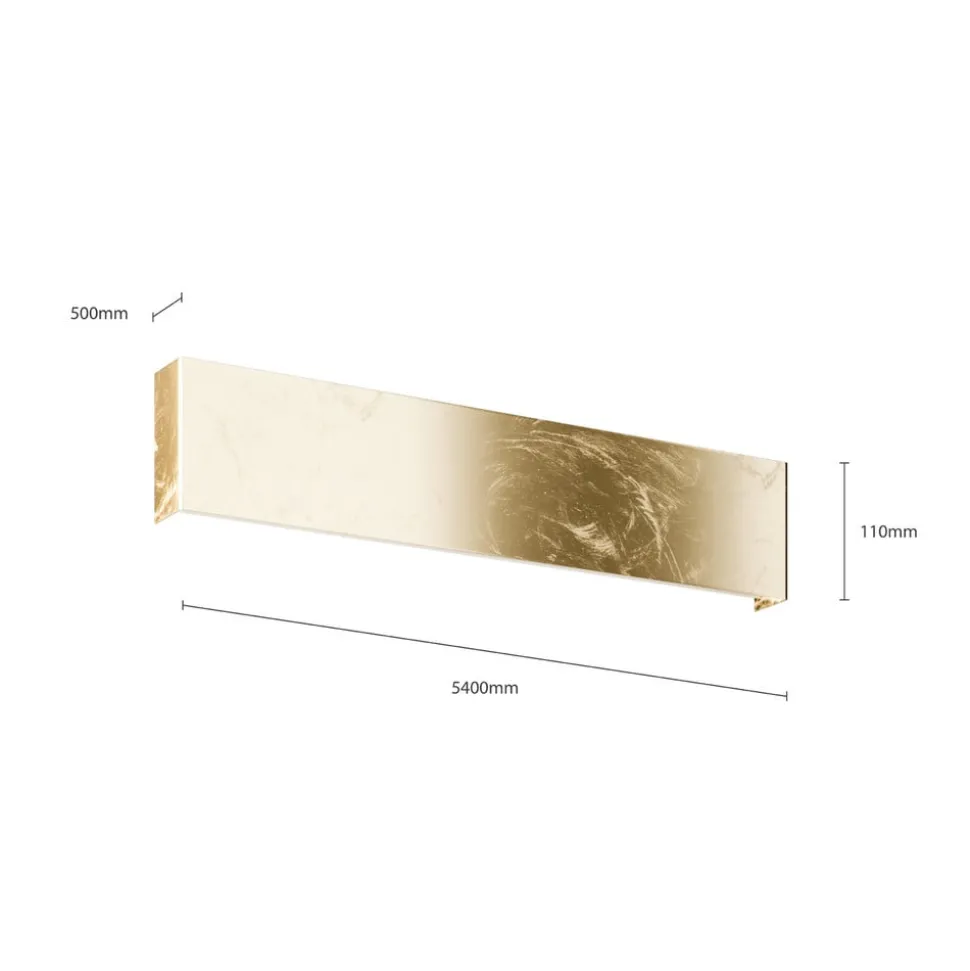 Quitani LED-væglampe Maja, guld antik, bredde 54 cm
