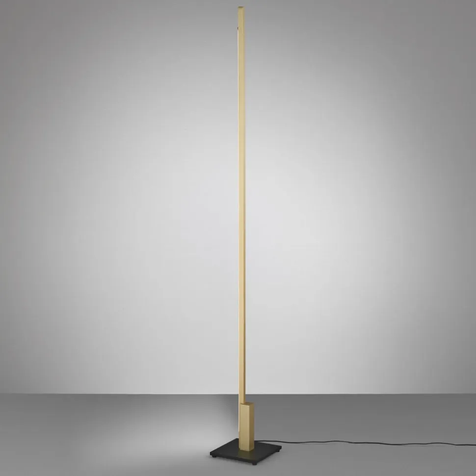 Quitani Talon LED-gulvlampe i anodiseret mat messing
