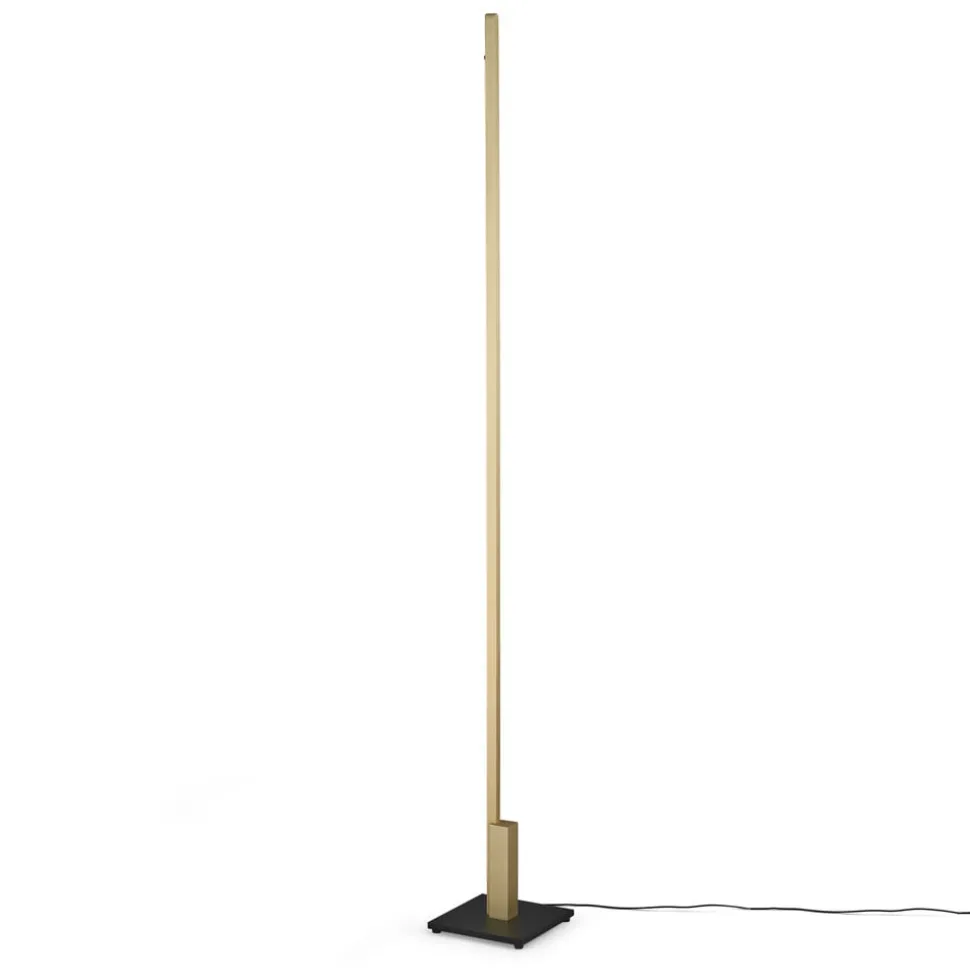 Quitani Talon LED-gulvlampe i anodiseret mat messing