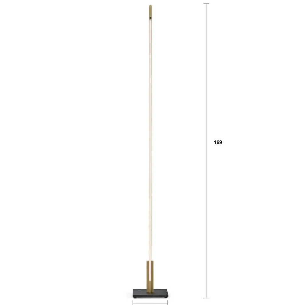 Quitani Talon LED-gulvlampe i anodiseret mat messing
