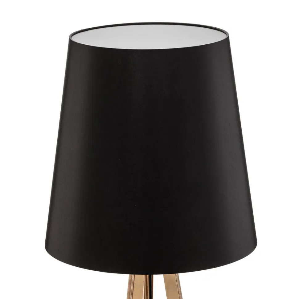 Quitani trebenet gulvlampe Jata, træchintz, sort
