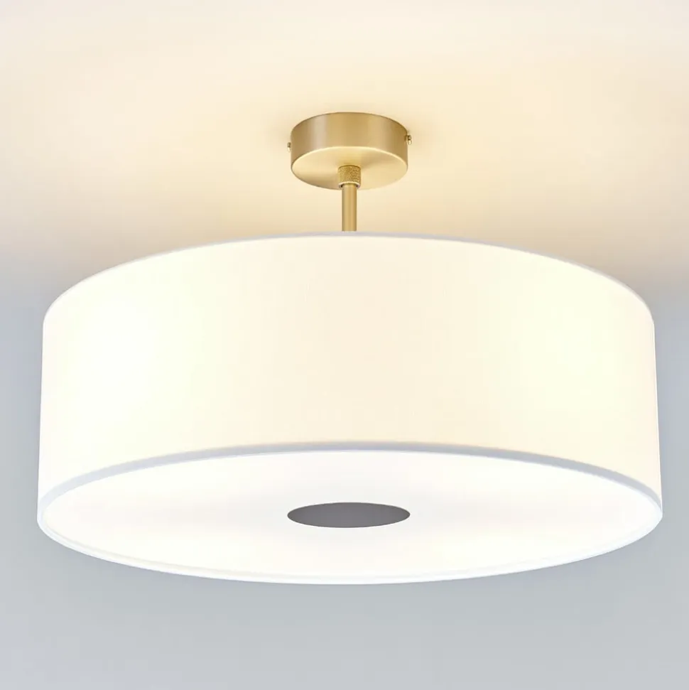 Quitani-loftslampe Gala, Ø 50 cm, chintz-hvid