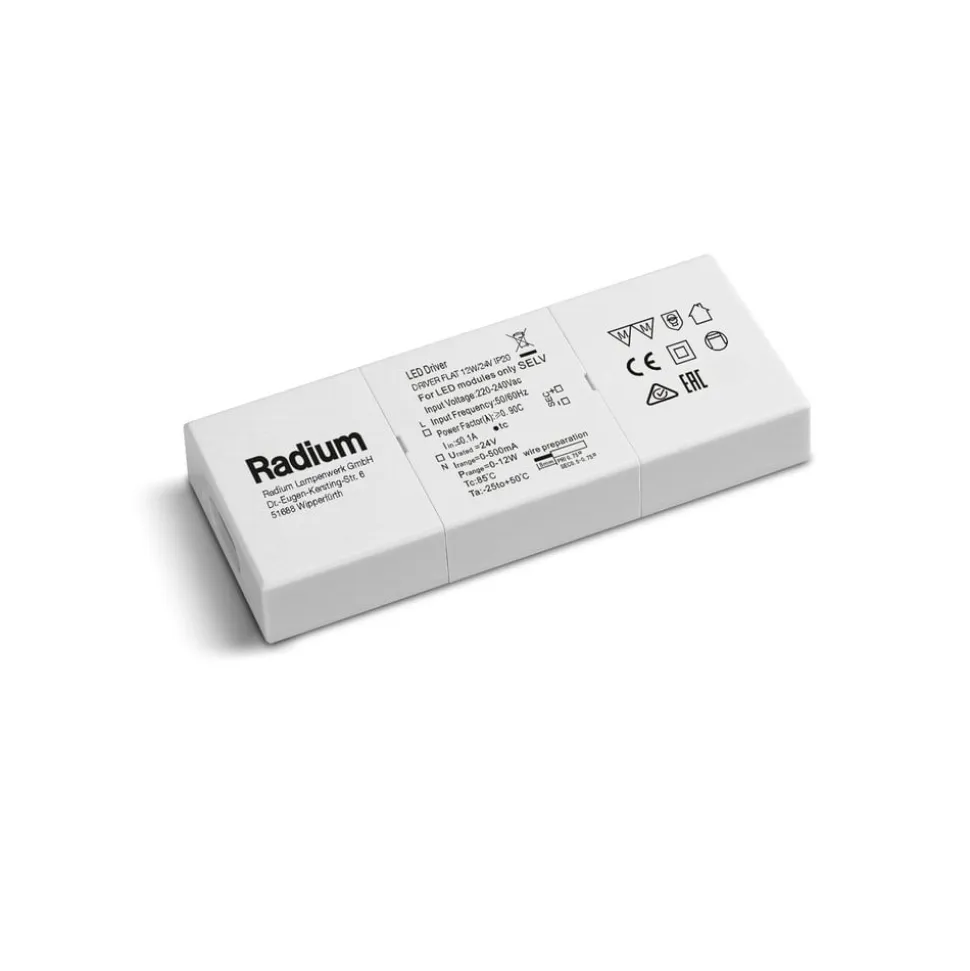 Radium flad LED-driver til strimler 12W/24V