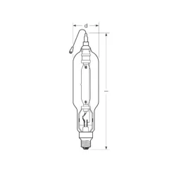 RADIUM Halogen-metaldamppære E40 2000W HRI-TS D klar