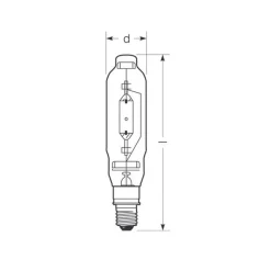 RADIUM Halogen-metaldamppære E40 1000W HRI-T D klar